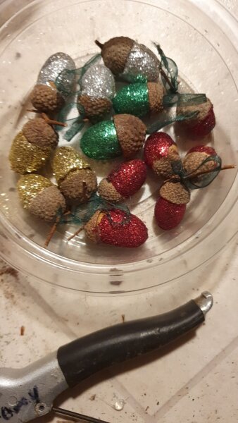 Glitzer Eicheln Baumschmuck