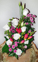 Gesteck Rosa Weis mittel